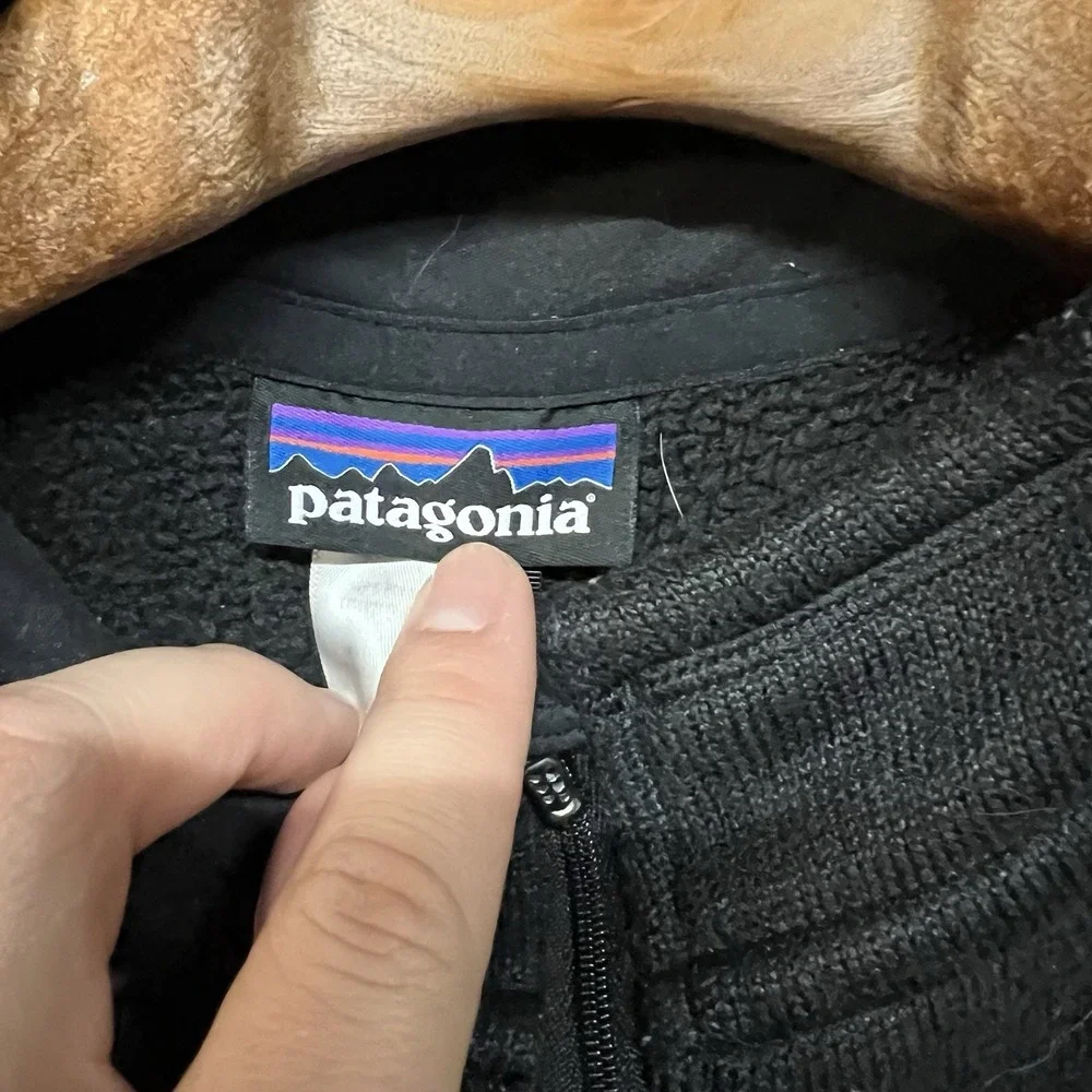 Patagonia Men's Better Sweater Quarter Zip Jacket Size‎ Medium Black Sty25521